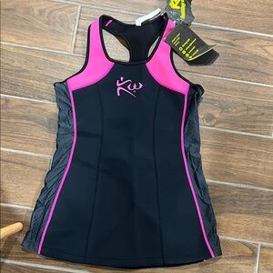Black and Pink Athletic Tank Top Sauna